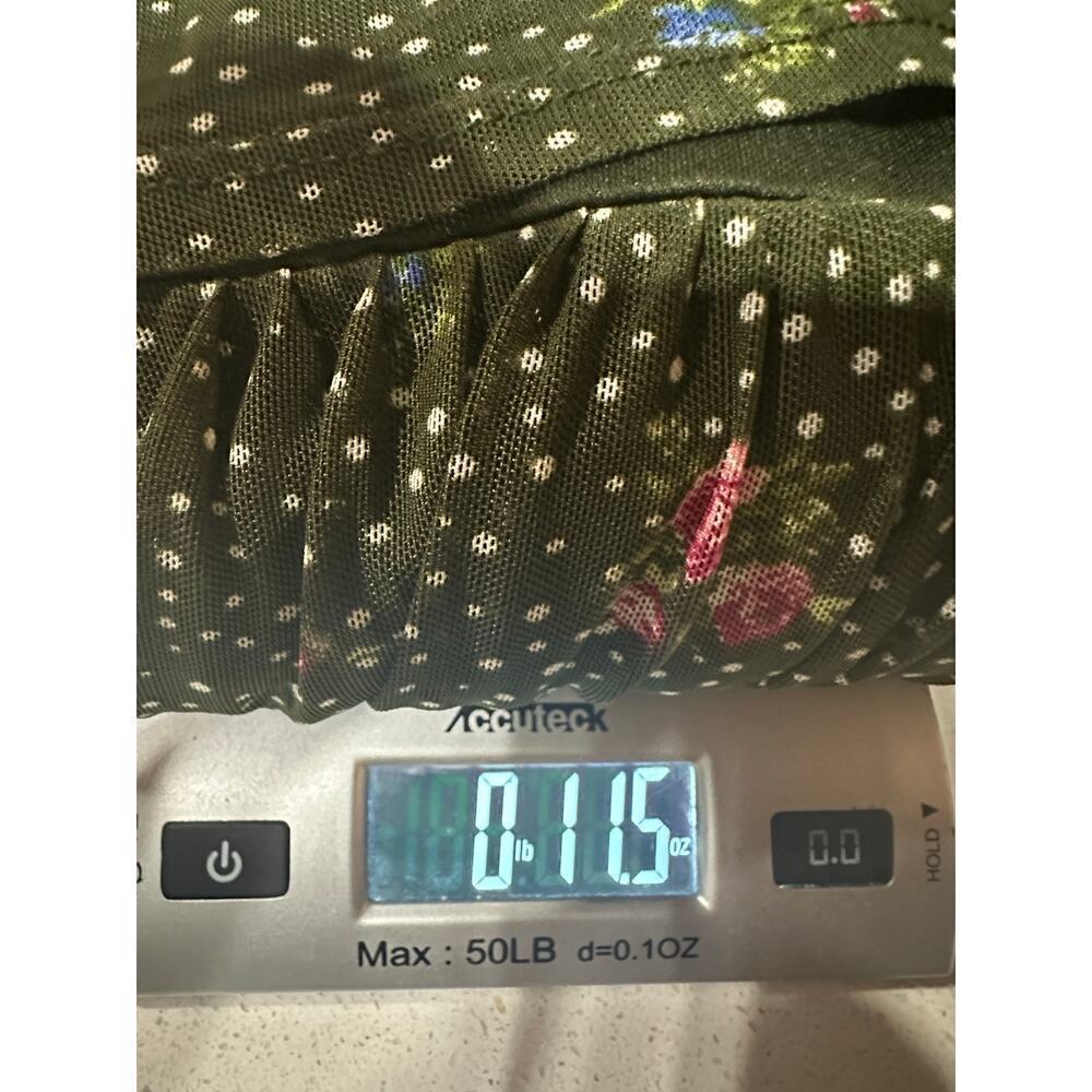 AVLN Studio Green Floral Tiered Dress Sheer Long Sleeve Fairy Forest Whimsical L - Picture 12 of 12